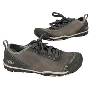 KEEN Leather Sneakers Womens Size 8 Gray Steely Hush Lea Lace Up Comfort